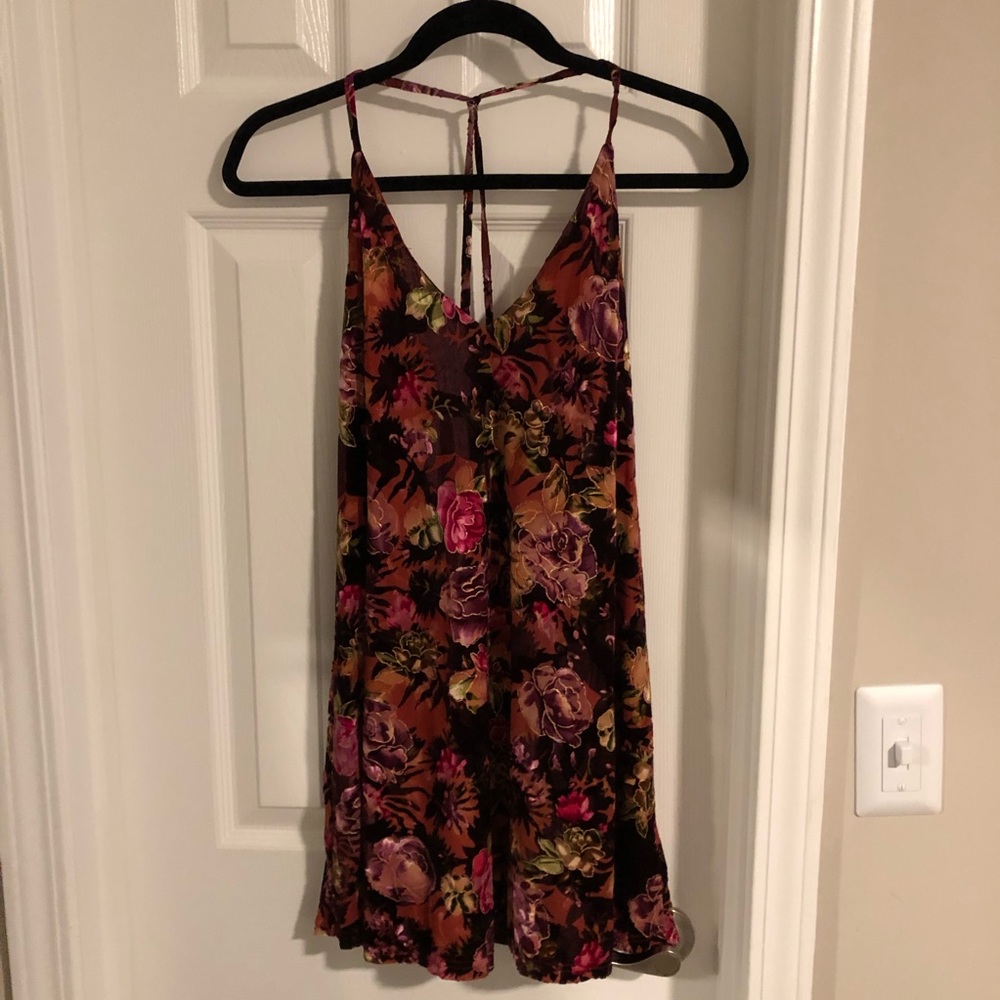 American threads velvet floral dress